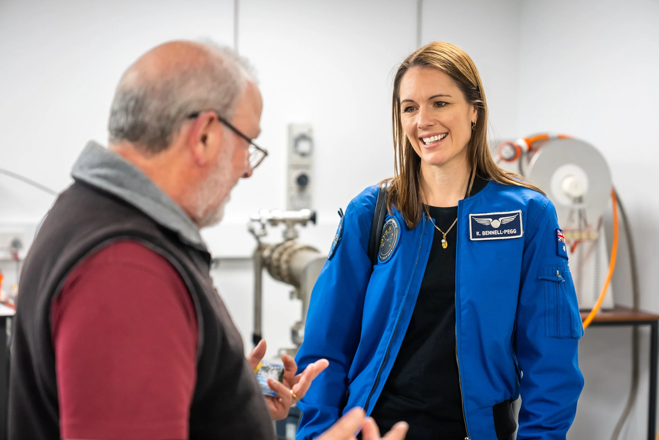 Katherine Bennell-Pegg visiting the International Space Centre at UWA